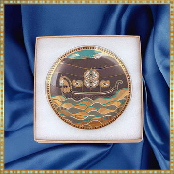 Shikara Dream Boat Mithai Server (7in dia x 2.5in height) (Small)