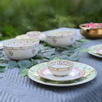 'Pichwai Kamal' Dinner Set (For six) 21 Pieces