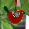 Little Quirky Studio Glass Hanging Birds - Red