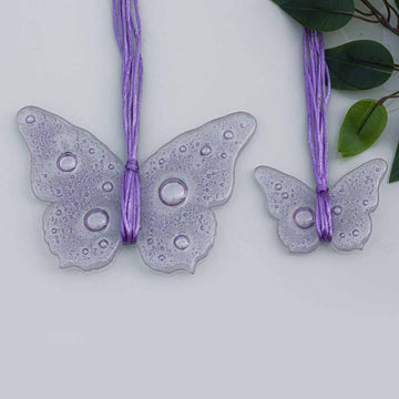Sweet Hanging Butterflies Studio Glass - Pale Pink Bubbles