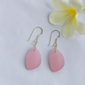 Petal Sea Glass Earring (Pale Pink)
