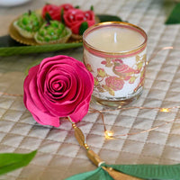 'Kannauj' Candle with Gulabo Rose Hanging (optional)