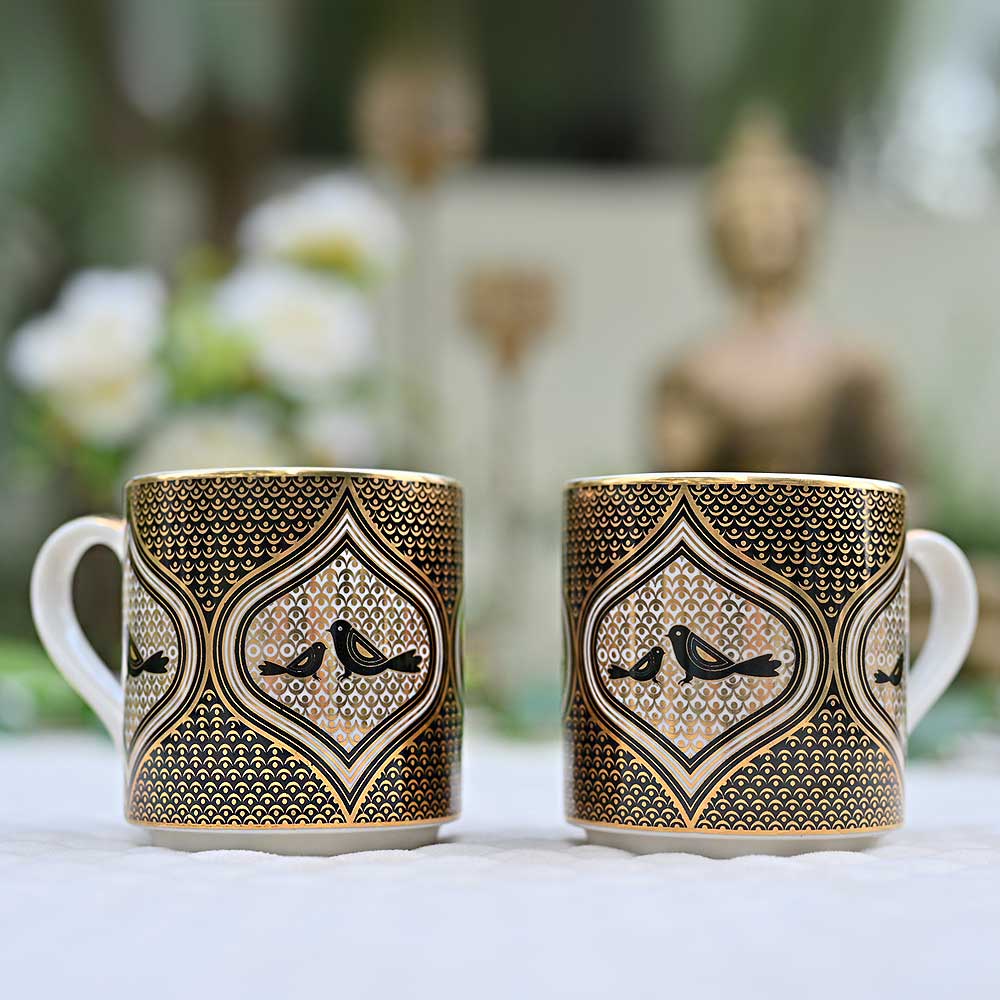 'Bundelkhandi Chida Chidi' Tea Cups (250 ml) - Set of Two