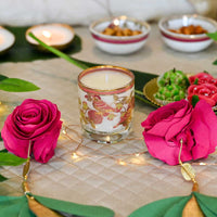 'Kannauj' Candle with Gulabo Rose Hanging (optional)