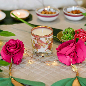 'Kannauj' Candle with Gulabo Rose Hanging (optional)