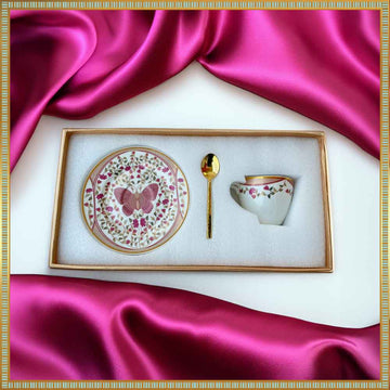 Boshonto Tea Cup & Saucer (200ml) with Tea Spoon