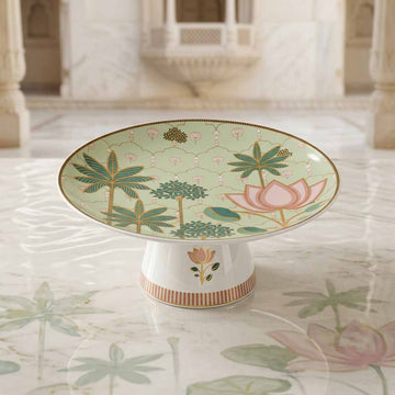 'Pichwai Kamal' Mithai Plate (10 in x 3.5 in) - Atelier Edition