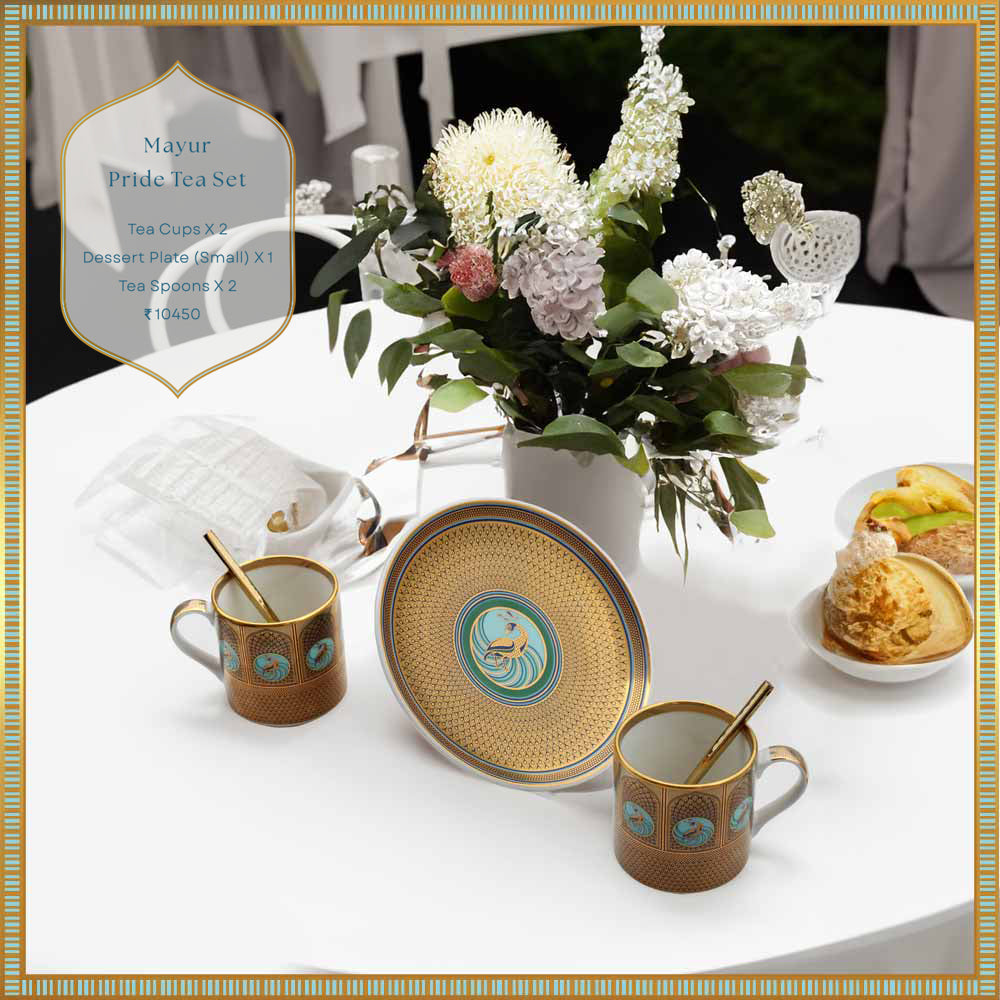 Rata Tea Set Mayur Pride Tea Set – Namrata Kedia Design