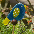 Birdie Garden Stakes  - Aqua & Yellow