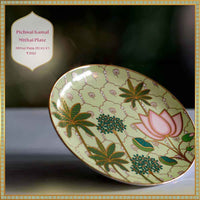 'Pichwai Kamal' Mithai Plate (10in dia x 3.5in height)