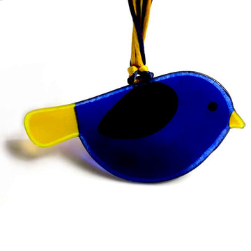 Hanging Birdie  - Ink Blue Yellow