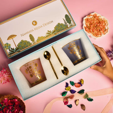 Pushpak Glass - 345ml (Set of Two with Tea Spoon / without Tea Spoon)