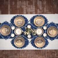 Crafted for You: 'Shikara' Waves of Kashmir Dinner Set (Made-to-Order)