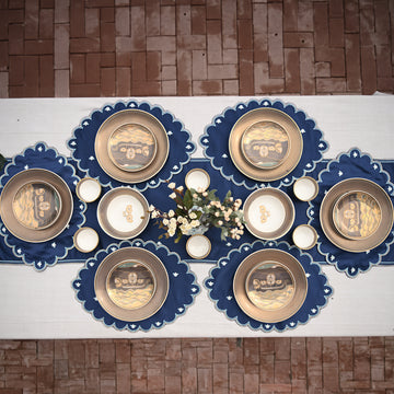 Crafted for You: 'Shikara' Waves of Kashmir Dinner Set (Made-to-Order)