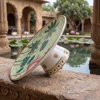 Pichwai Kamal' Mithai Plate (10in dia x 3.5in height)