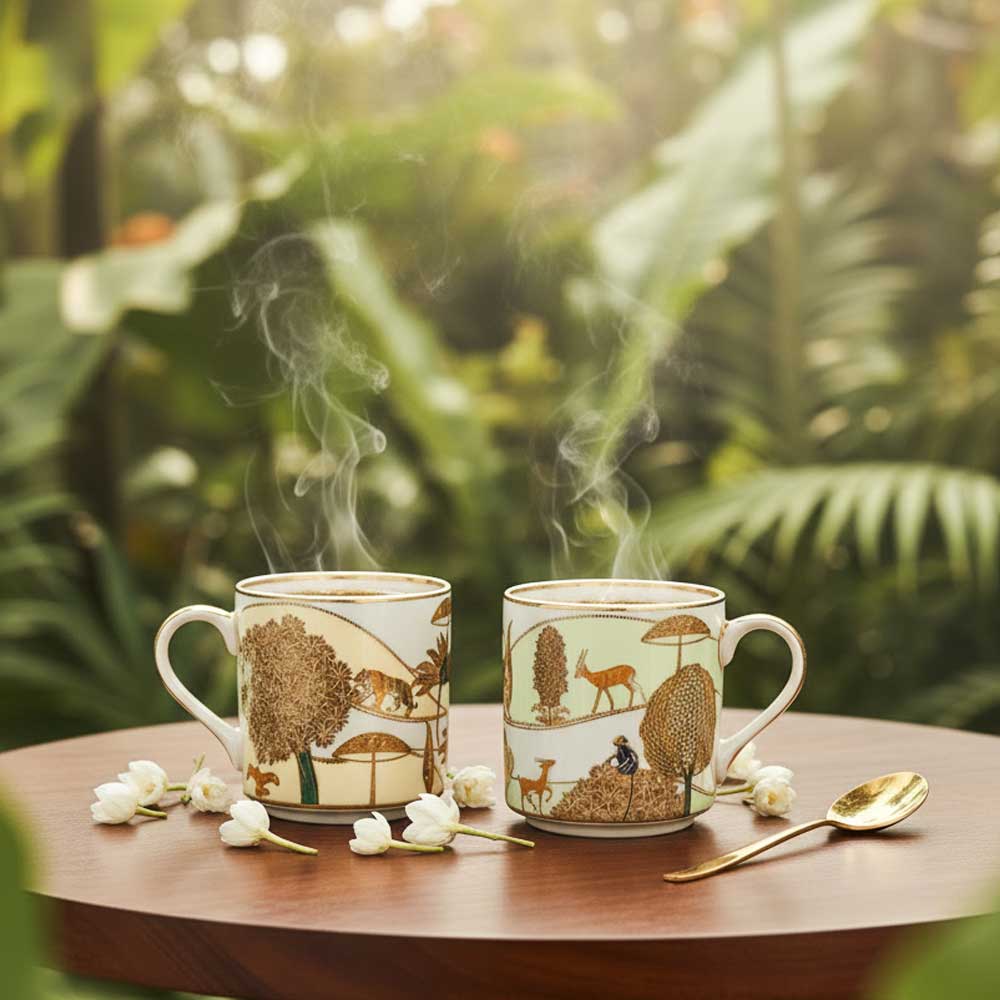 Rata Tea Set Ranthambore Luxury Tea Cup 250 ml | Handcrafted 24K Porcelain Tea Cups ...