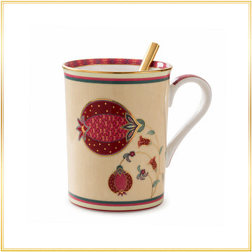 Gilded Anaar Mug with Tea Spoon