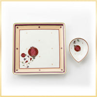 Anaar Bloom Square Plate with Dip