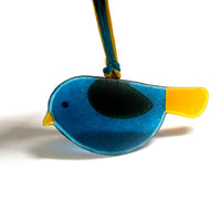 Hanging Birdie  - Aqua & Yellow