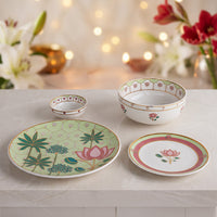 Pichwai Kamal' Dinner Set (For six) 20 Pieces