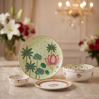 Pichwai Kamal' Dinner Set (For six) 20 Pieces