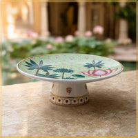 Pichwai Kamal' Mithai Plate (10in dia x 3.5in height)