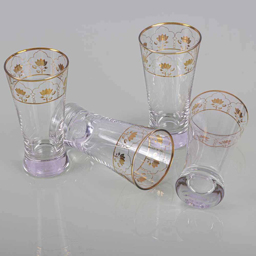 Pichwai Kamal Juice Glass (200ml) - Set of Four