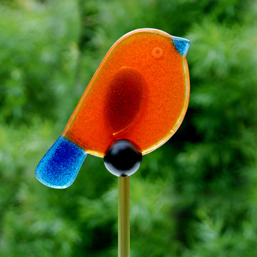 Birdie Garden Stakes  - Orange & Aqua