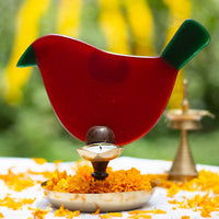'Chidiya Chirag' - Bird T-Light Lamps (Red & Green)