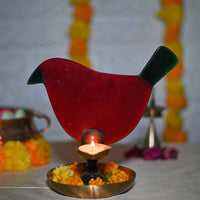 'Chidiya Chirag' - Bird T-Light Lamps (Red & Green)