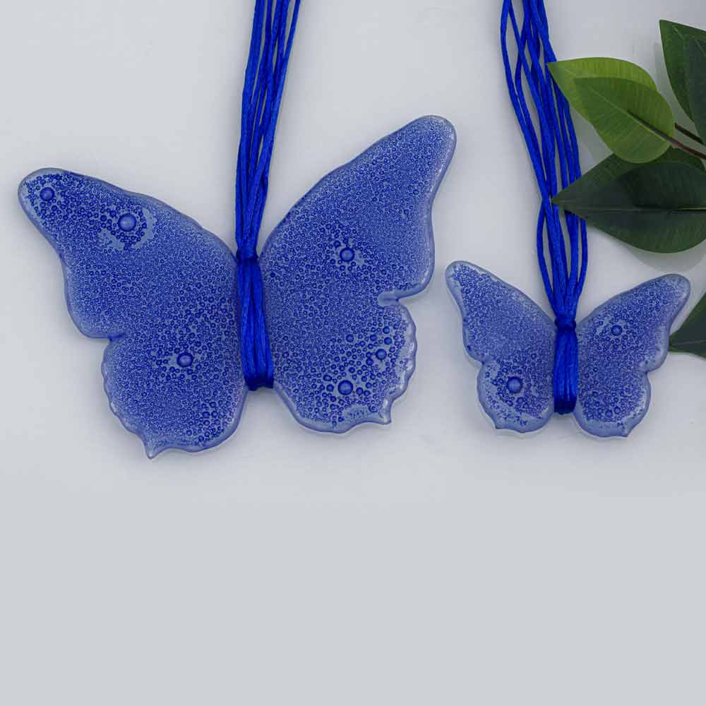 Sweet Hanging Butterflies Studio Glass -  Pale Blue