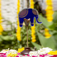 Gajraj T-Light Lamps with 24 Carat Gold Transfer (Blue)