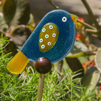 Birdie Garden Stakes  - Aqua & Yellow