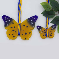 Sweet Hanging Butterflies Studio Glass - Yellow & Blue
