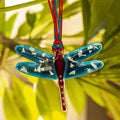 Gorgeous Hanging Dragonflies Studio Glass - Turquoise & Marroon