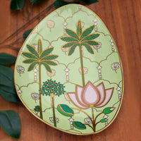 'Pichwai Kamal' Organic Plate (Medium  13in length x 8.5 in width)