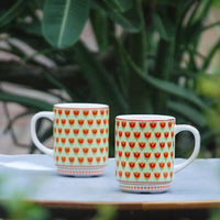 Green & Red Tulip Tea Cups (250ml) - Set of Two