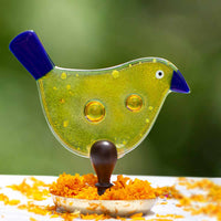 'Chidiya Chirag' - Bird T-Light Lamps - Light Yellow & Blue