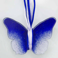 Hanging Butterflies Studio Glass - White Blue