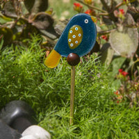 Birdie Garden Stakes  - Aqua & Yellow
