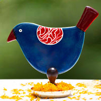 'Chidiya Chirag' - Bird T-Light Lamps (Blue & Dark Red)