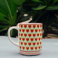 Green & Red Tulip Tea Cups (250ml) - Set of Two