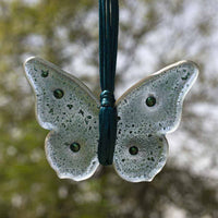 Sweet Hanging Butterflies Studio Glass - Teal bubbles