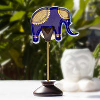 Gajraj T-Light Lamps with 24 Carat Gold Transfer (Blue)