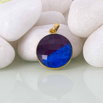 Diamond Facet Blue Pendant