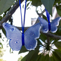 Sweet Hanging Butterflies Studio Glass -  Pale Blue