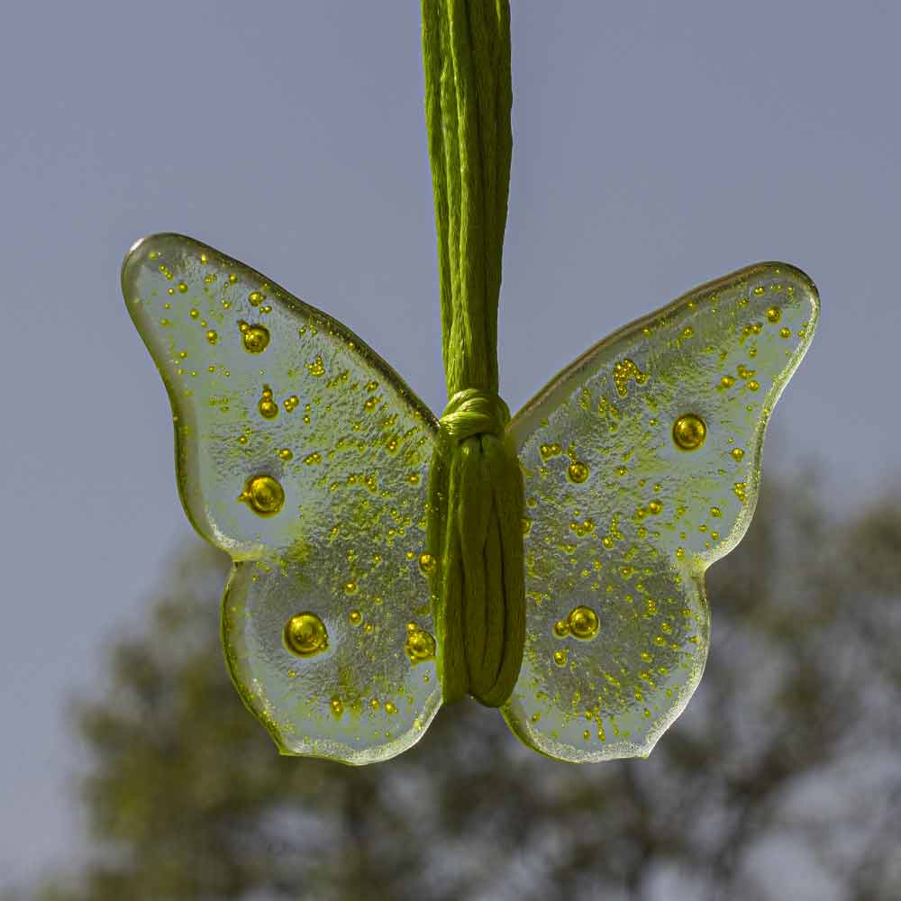 Sweet Hanging Butterflies Studio Glass - Yellow