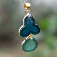 Floral Teal Pendant