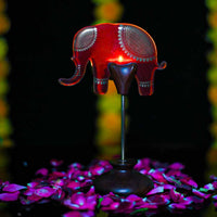 Gajraj T-Light Lamps with 24 Carat Gold Transfer (Red)