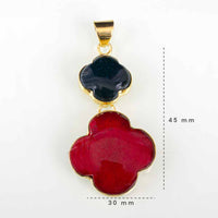 Floral Red & Deep Blue Pendant